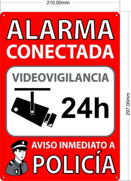 Cartel videovigilancia - Placa alarma conectada - Carteles zona